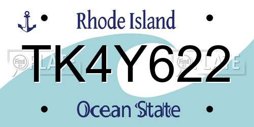 TK4Y622 Rhode Island License Plate