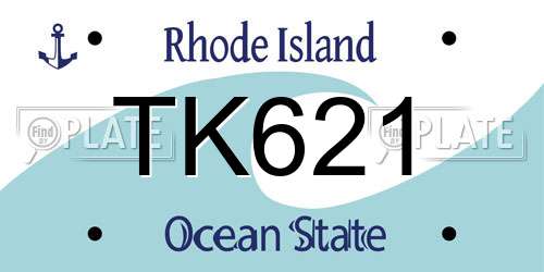 TK621 Rhode Island License Plate