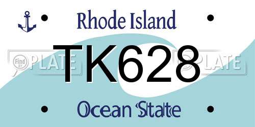 TK628 Rhode Island License Plate