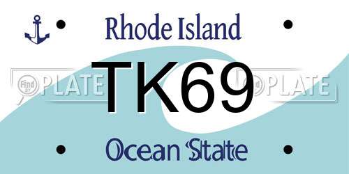 TK69 Rhode Island License Plate
