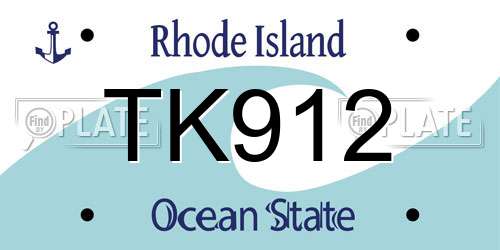 TK912 Rhode Island License Plate