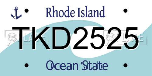 TKD2525 Rhode Island License Plate