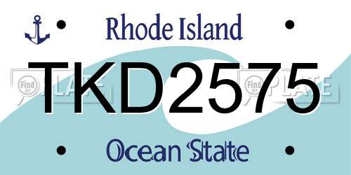 TKD2575 Rhode Island License Plate