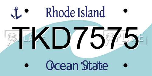 TKD7575 Rhode Island License Plate