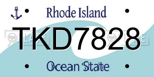 TKD7828 Rhode Island License Plate