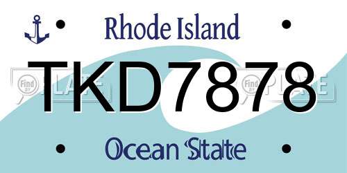 TKD7878 Rhode Island License Plate
