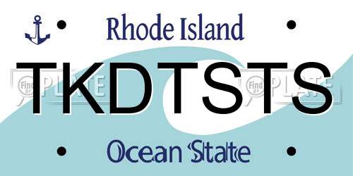 TKDTSTS Rhode Island License Plate