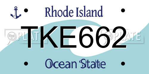 TKE662 Rhode Island License Plate