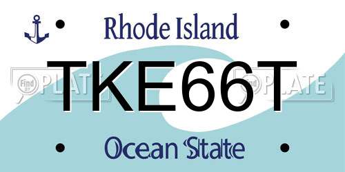 TKE66T Rhode Island License Plate