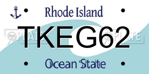 TKEG62 Rhode Island License Plate