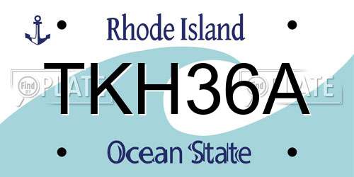 TKH36A Rhode Island License Plate