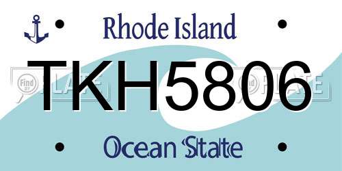 TKH5806 Rhode Island License Plate