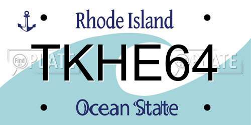 TKHE64 Rhode Island License Plate