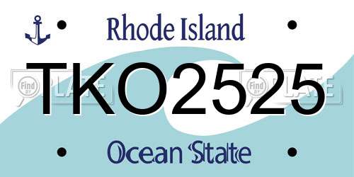 TKO2525 Rhode Island License Plate