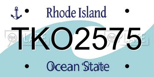 TKO2575 Rhode Island License Plate