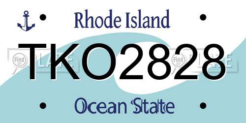 TKO2828 Rhode Island License Plate