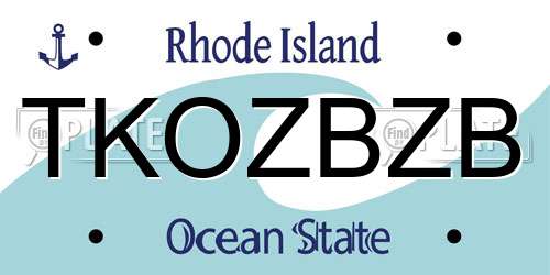 TKOZBZB Rhode Island License Plate
