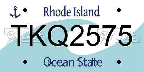 TKQ2575 Rhode Island License Plate
