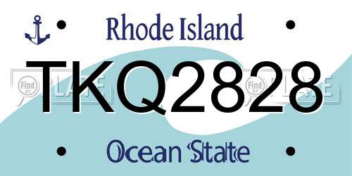 TKQ2828 Rhode Island License Plate