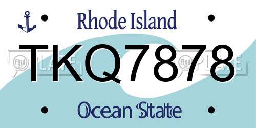 TKQ7878 Rhode Island License Plate