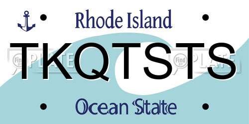TKQTSTS Rhode Island License Plate