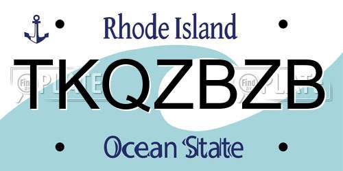 TKQZBZB Rhode Island License Plate