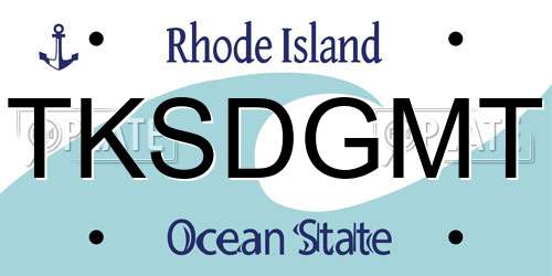 TKSDGMT Rhode Island License Plate