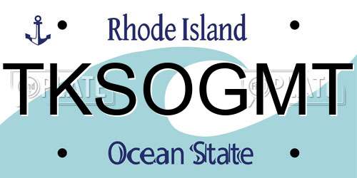 TKSOGMT Rhode Island License Plate