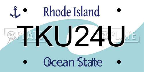 TKU24U Rhode Island License Plate