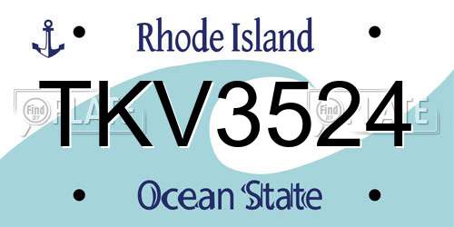 TKV3524 Rhode Island License Plate