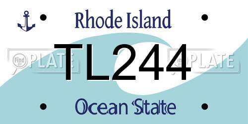 TL244 Rhode Island License Plate