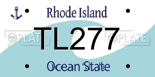 TL277 Rhode Island License Plate