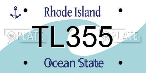 TL355 Rhode Island License Plate