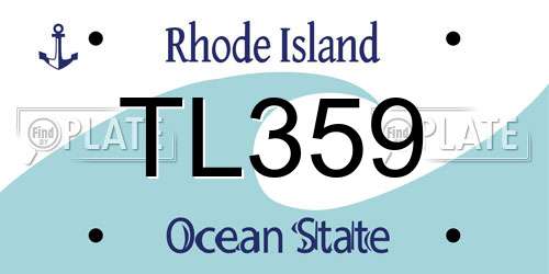 TL359 Rhode Island License Plate