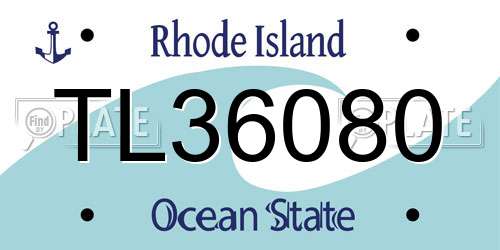 TL36080 Rhode Island License Plate