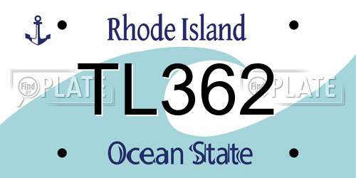 TL362 Rhode Island License Plate