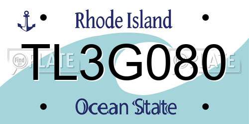 TL3G080 Rhode Island License Plate