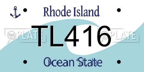 TL416 Rhode Island License Plate