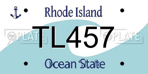 TL457 Rhode Island License Plate