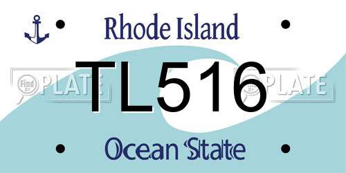 TL516 Rhode Island License Plate