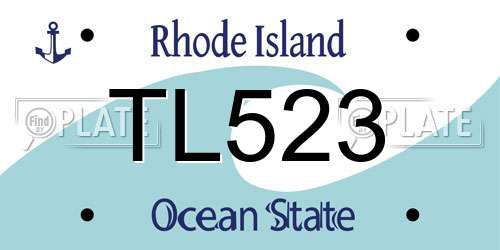 TL523 Rhode Island License Plate