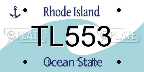 TL553 Rhode Island License Plate