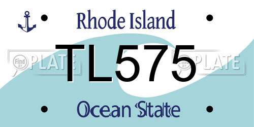 TL575 Rhode Island License Plate