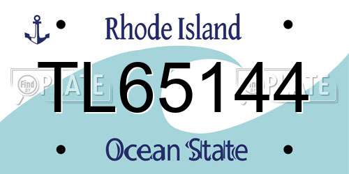 TL65144 Rhode Island License Plate