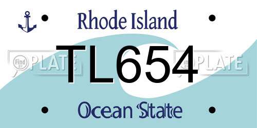 TL654 Rhode Island License Plate