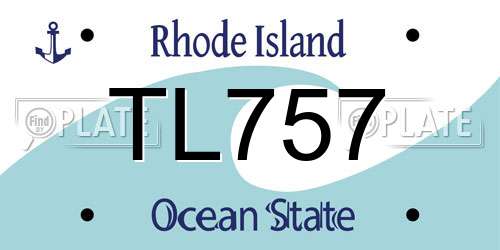 TL757 Rhode Island License Plate
