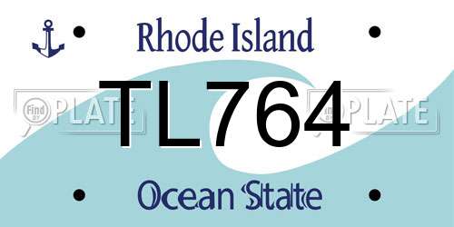 TL764 Rhode Island License Plate