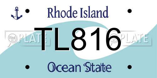 TL816 Rhode Island License Plate