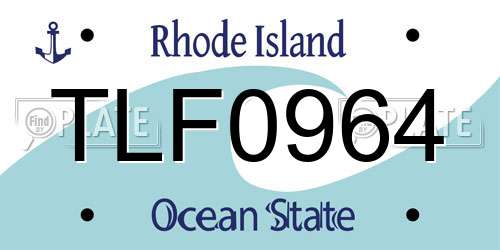 TLF0964 Rhode Island License Plate