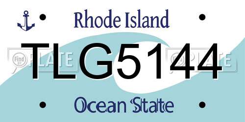 TLG5144 Rhode Island License Plate